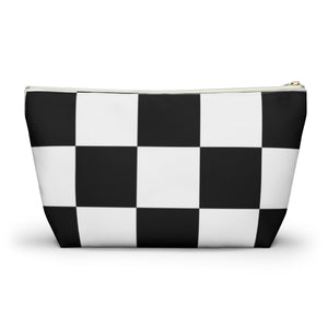 Large Checkerboard Pouch, Cosmetic Bag, Pencil Case