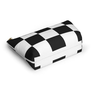 Large Checkerboard Pouch, Cosmetic Bag, Pencil Case