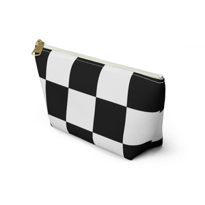 Large Checkerboard Pouch, Cosmetic Bag, Pencil Case