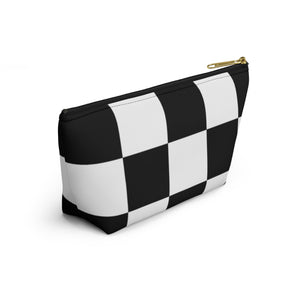 Large Checkerboard Pouch, Cosmetic Bag, Pencil Case