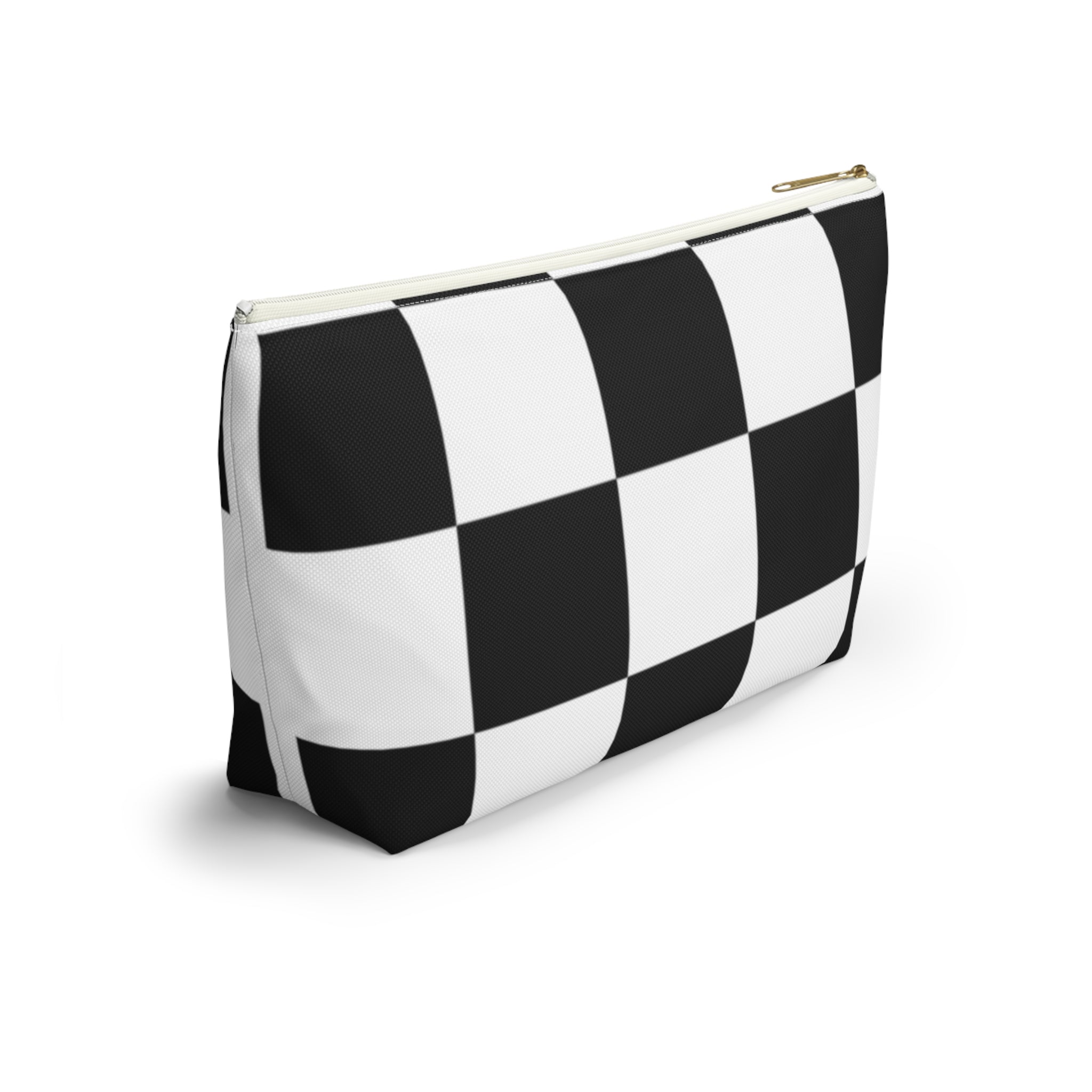 Large Checkerboard Pouch, Cosmetic Bag, Pencil Case