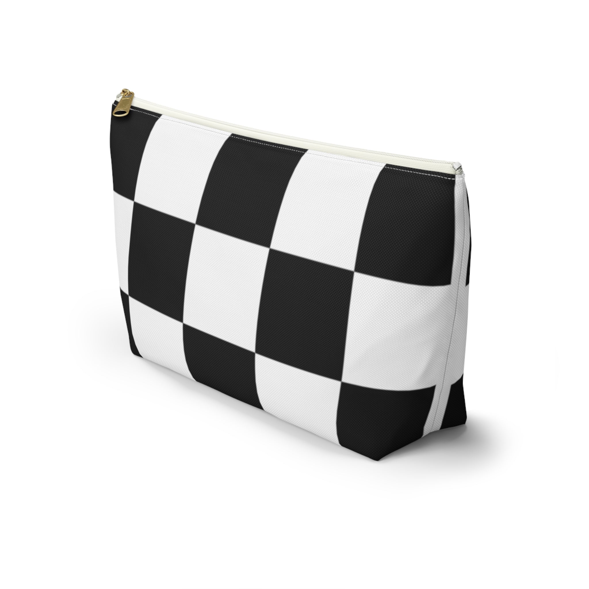 Large Checkerboard Pouch, Cosmetic Bag, Pencil Case