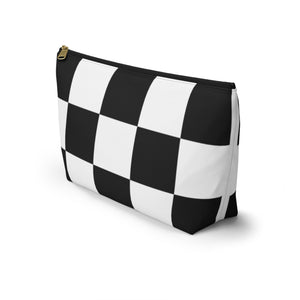 Large Checkerboard Pouch, Cosmetic Bag, Pencil Case