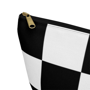 Large Checkerboard Pouch, Cosmetic Bag, Pencil Case