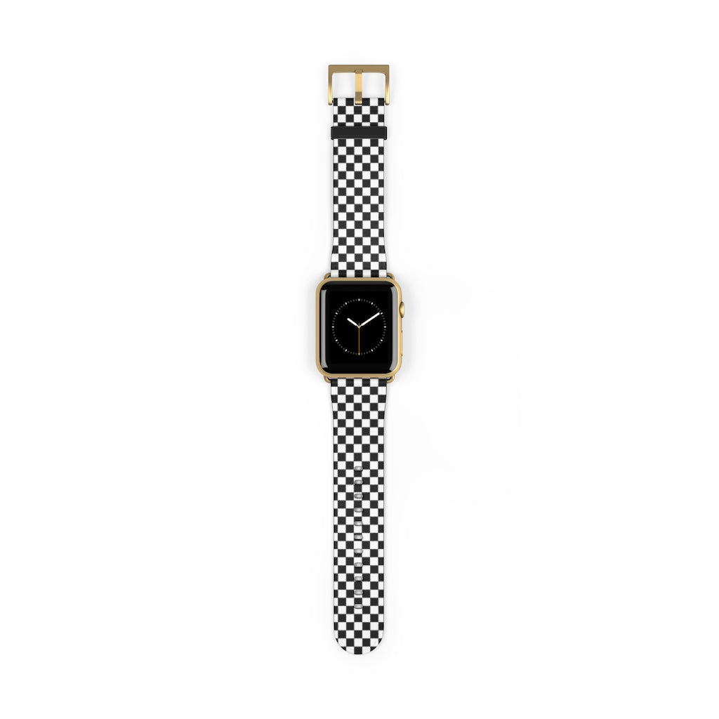 Checkerboard Faux Leather Apple Watch Band