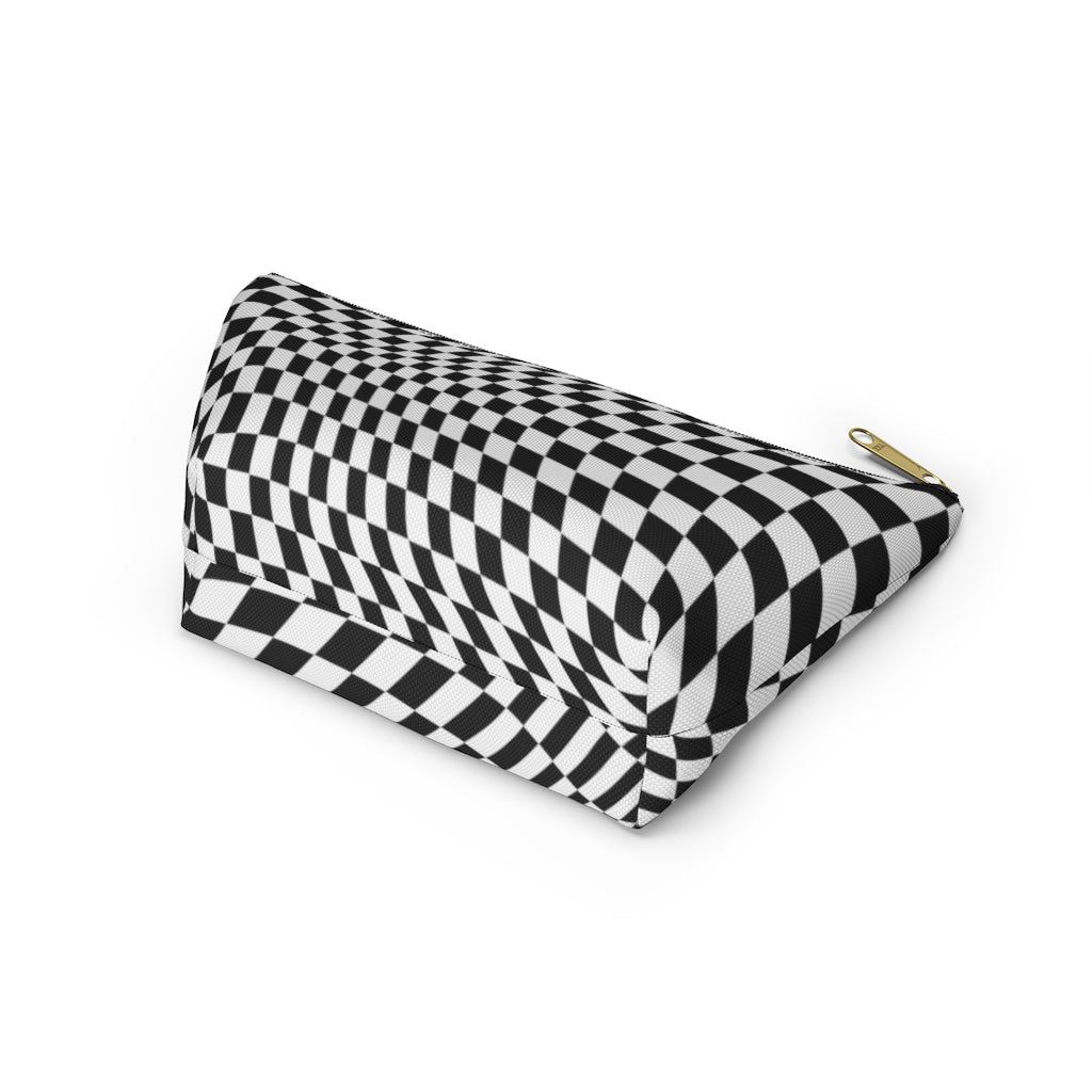 Expensive Pencil Case Pouch Black & White Grid Color Perfect for