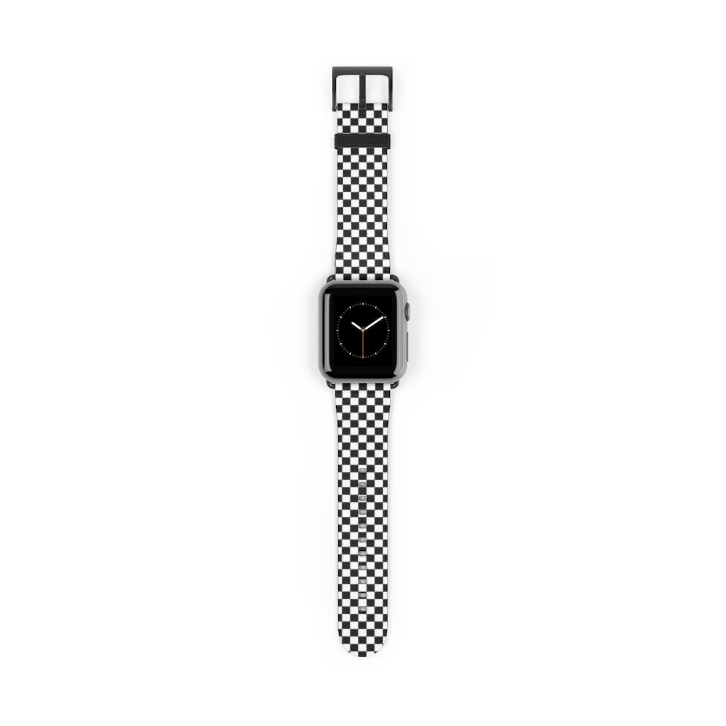 Checkerboard Faux Leather Apple Watch Band