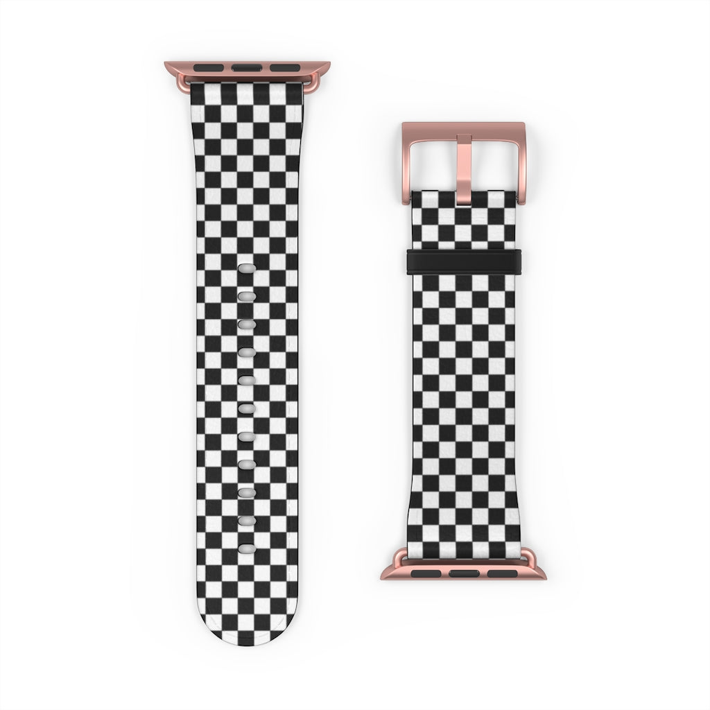 Checkerboard Faux Leather Apple Watch Band