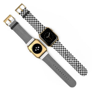 Checkerboard Faux Leather Apple Watch Band